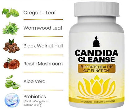Candida Cleanse, Gut & Colon Support for Men & Women, 60 Capsules
