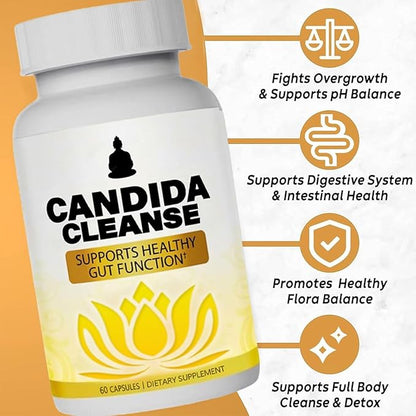 Candida Cleanse, Gut & Colon Support for Men & Women, 60 Capsules